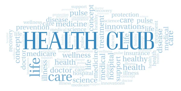 Gezondheid Club Word Cloud Wordcloud Gemaakt Met Alleen Tekst — Stockfoto