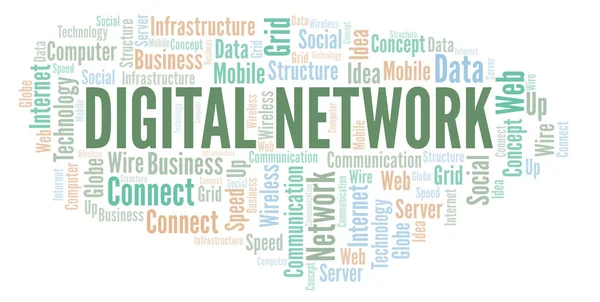 Digital Network word cloud. Word cloud made with text only.