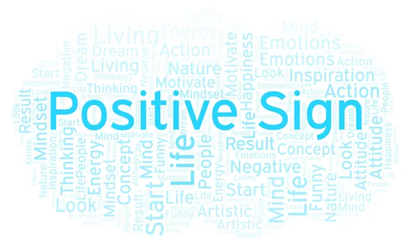 Positive Sign word cloud, made with text only