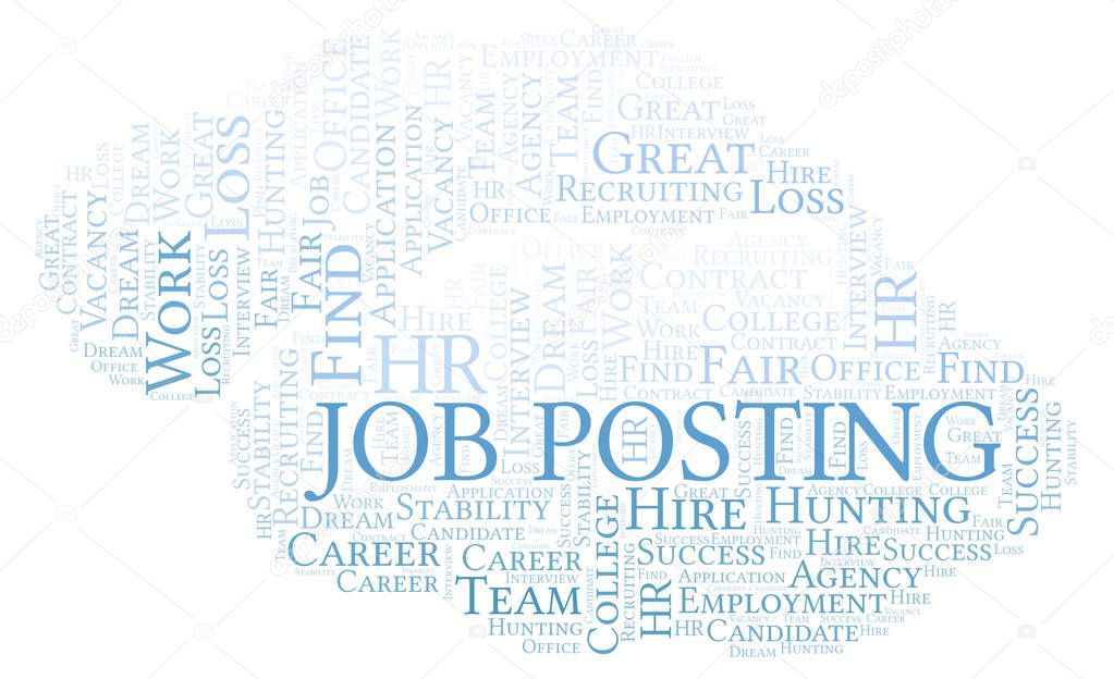 Job Posting word cloud. Wordcloud made with text only.
