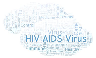 HIV AIDS virüsü kelime bulutu, yalnızca metin ile yapılan