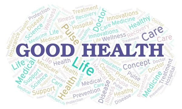 Gute Gesundheit Wort Wolke Wordcloud Nur Mit Text Erstellt — Stockfoto