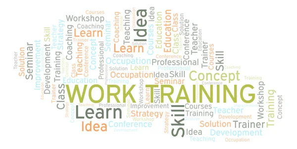 Work Training Word Облако Wordcloud Made Text Only — стоковое фото