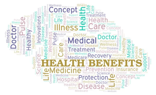 Health Benefits word cloud. Wordcloud made with text only.