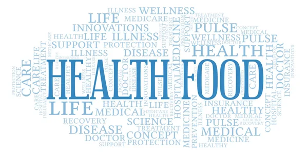 Health Food Word Cloud Wordcloud Gemaakt Met Alleen Tekst — Stockfoto