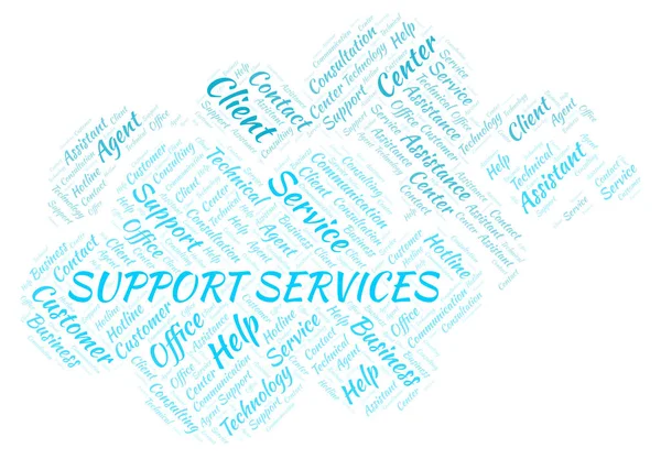 Support Services Word Cloud Wordcloud Gjorda Med Endast Text — Stockfoto