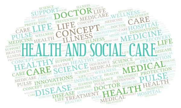 Health Social Care Word Cloud Wordcloud Made Text Only — Stock Photo, Image