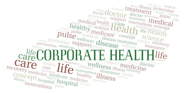 Corporate Health word cloud. Wordcloud made with text only.