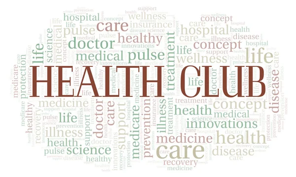 Sağlık Kulübü Kelime Bulutu Yalnızca Metin Ile Yapılan Wordcloud — Stok fotoğraf