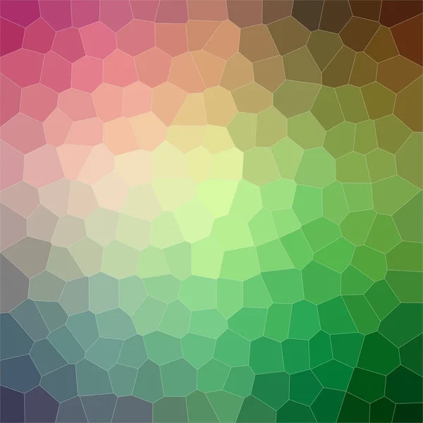 Illustration of green and red middle size hexagon square background digitally generated.