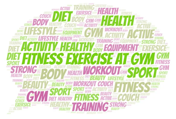 Fitness Exercício Gym Nuvem Palavras Wordcloud Feito Apenas Com Texto — Fotografia de Stock