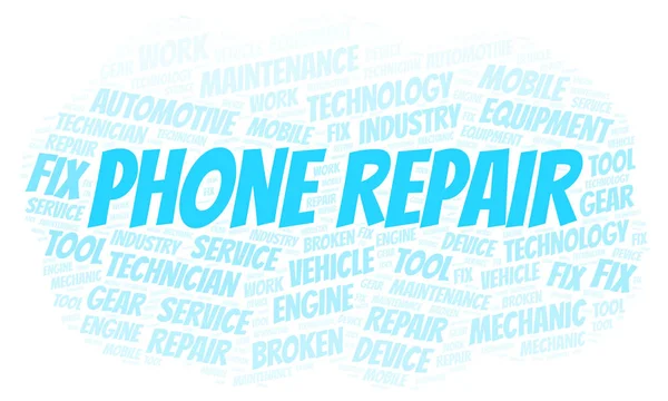 Reparación Teléfono Nube Palabra Wordcloud Hecho Solo Con Texto — Foto de Stock