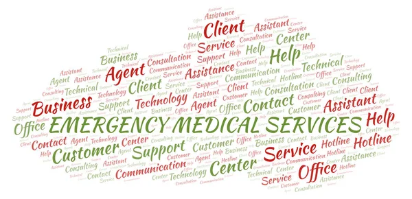 Nuvem Palavras Dos Serviços Médicos Emergência Wordcloud Feito Apenas Com — Fotografia de Stock