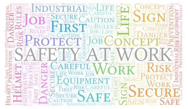 Sicurezza Sul Lavoro Word Cloud Nuvola Parole Fatta Solo Con — Foto Stock