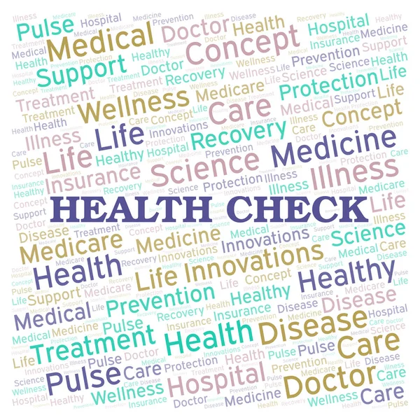 Health Check word cloud. Wordcloud made with text only.