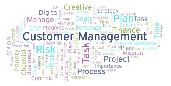 Customer Management word cloud, made with text only