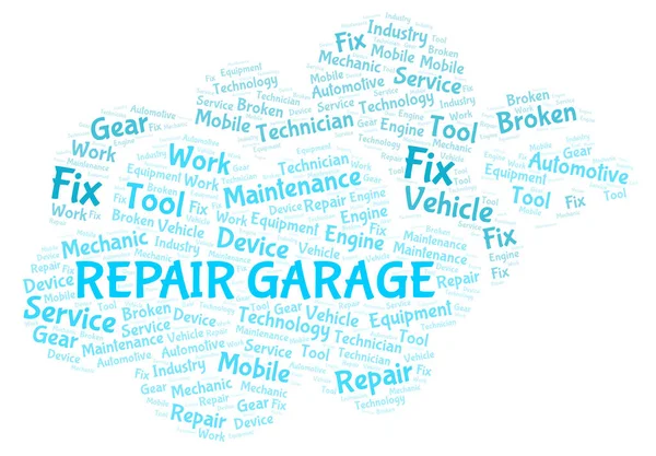 Reparera Garage Word Cloud Wordcloud Gjorda Med Endast Text — Stockfoto
