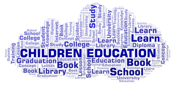 Niños Educación Word Cloud Wordcloud Made Text Only — Foto de Stock