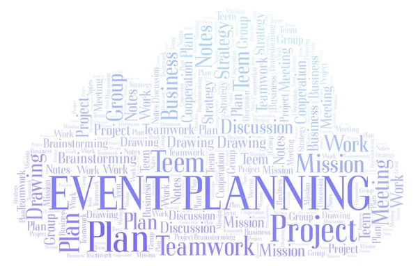 Event Planning word cloud, wordcloud made with text only.