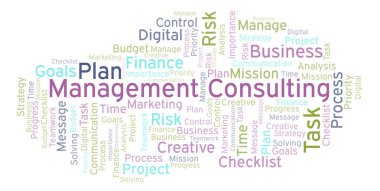Yönetim danışmanlık kelime bulutu, yalnızca metin ile yapılan