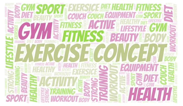 Exercício Conceito Nuvem Palavras Wordcloud Feito Apenas Com Texto — Fotografia de Stock