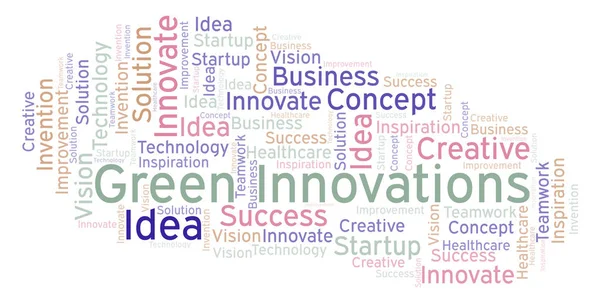 Green Innovations word cloud, made with text only