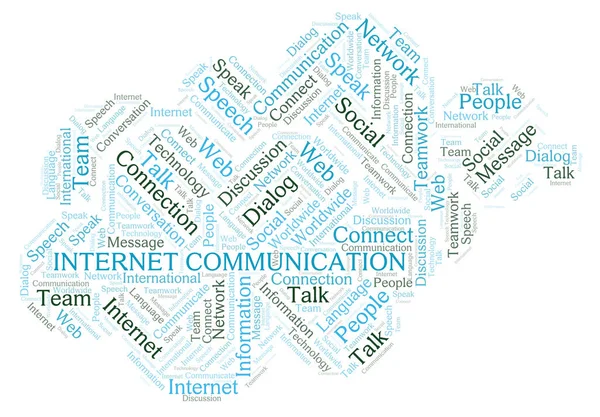 Internet Comunicazione Parola Cloud Wordcloud Realizzato Solo Con Testo — Foto Stock