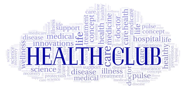 Health Club Slovo Mrak Wordcloud Pouze Text — Stock fotografie