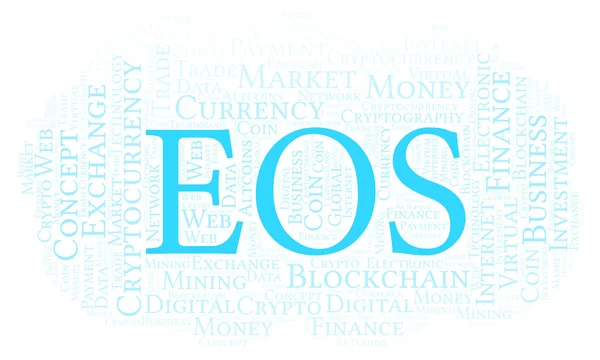 Eos Cryptocurrency Munt Word Cloud Word Cloud Gemaakt Met Alleen — Stockfoto