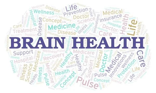 Brain Health Word Cloud Wordcloud Made Text Only — Stock Photo, Image