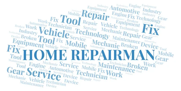 Home Repairman Word Cloud Wordcloud Made Text Only — Stock Photo, Image