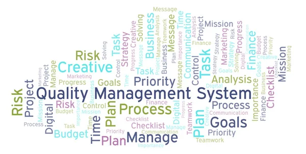 Quality Management System word cloud, made with text only