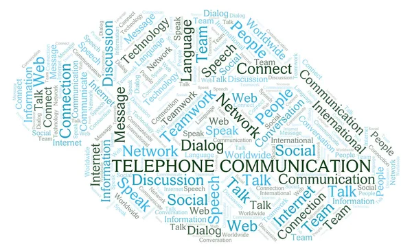 Telefono Comunicazione Parola Nube Wordcloud Realizzato Solo Con Testo — Foto Stock