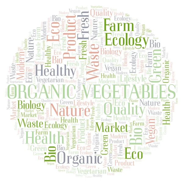 Orgánica Vegetales Palabra Nube Wordcloud Hecho Con Texto Solamente —  Fotos de Stock