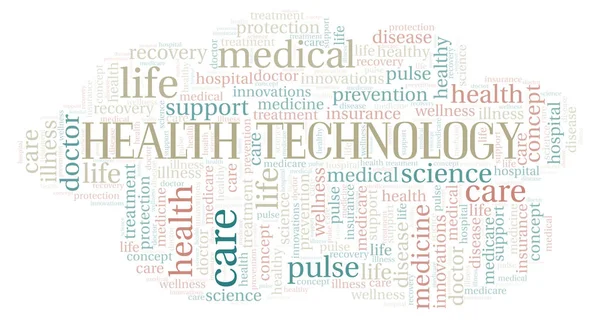 Nube Palabras Tecnología Salud Wordcloud Hecho Solo Con Texto —  Fotos de Stock
