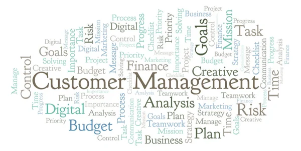 Customer Management Word Cloud Made Text Only — Stock Photo, Image