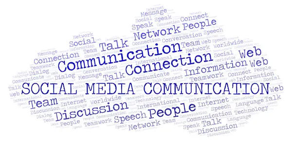 Social Media Communication Word Cloud Wordcloud Made Text Only — Stock Photo, Image