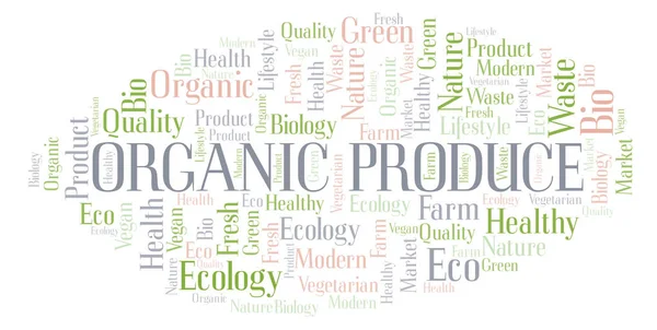 Organické Produkty Slovo Mrak Wordcloud Pouze Text — Stock fotografie