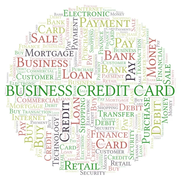 Business Credit Card Nuvem Palavras Wordcloud Feito Apenas Com Texto — Fotografia de Stock