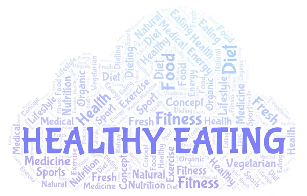 Gesunde Ernährung Wort Wolke Wordcloud Nur Mit Text Erstellt — Stockfoto