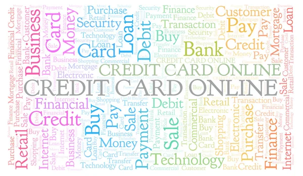 Credit Card Online word cloud. Wordcloud made with text only.