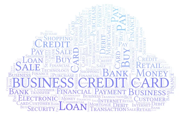 Business Credit Card Word Cloud Inglés Wordcloud Hecho Solo Con — Foto de Stock