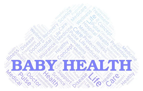 Nube Palabras Baby Health Wordcloud Hecho Solo Con Texto — Foto de Stock
