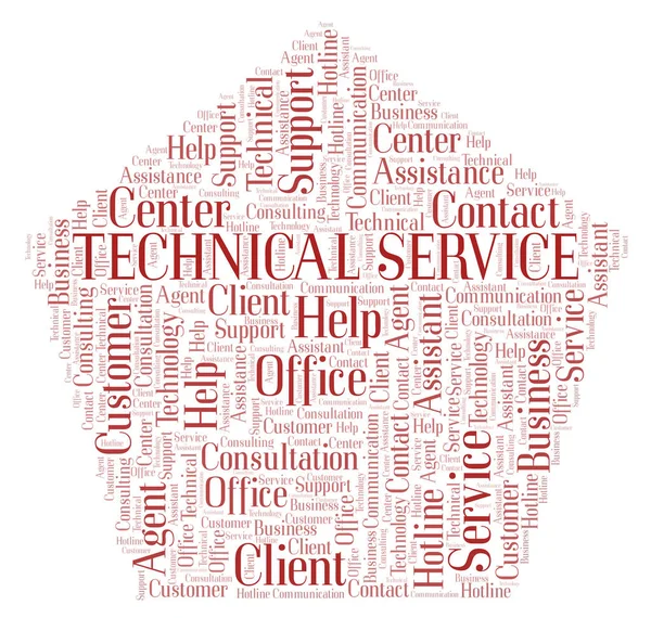 Servicio Técnico Palabra Nube Wordcloud Hecho Solo Con Texto —  Fotos de Stock