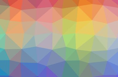 Soyut Mavi, yeşil, turuncu, kırmızı yatay düşük poli arka plan resmi. Güzel Çokgen tasarım deseni. İhtiyaçlarınız için yararlı. 