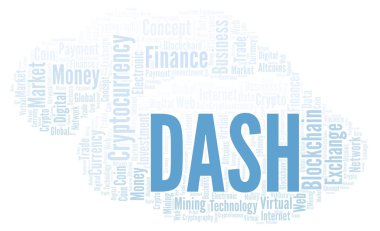 Cryptocurrency para kelime bulutu çizgi. Yalnızca metin ile yapılan kelime bulutu.