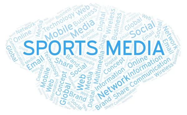 Sports Media Word Cloud Word Cloud Made Text Only — Stock Photo, Image