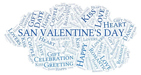 San Valentine\'s Day word cloud. Word cloud made with text only.
