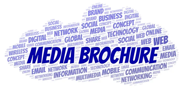 Media Broschyr Word Cloud Word Cloud Med Endast Text — Stockfoto