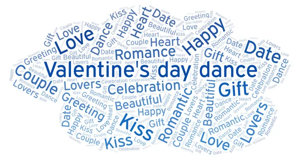 Valentine Day Dance Word Cloud Word Cloud Realizat Numai Text — Fotografie, imagine de stoc